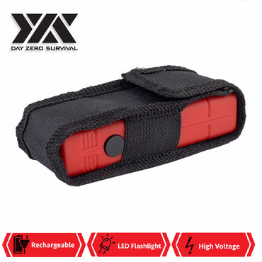 Red DZS Rechargeable Self Defense Ultra Mini Stun Gun With LED FlashLight