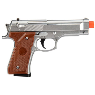 G22MS Metal Spring-Loaded Airsoft Gun - 92F Silver Tactical Pistol