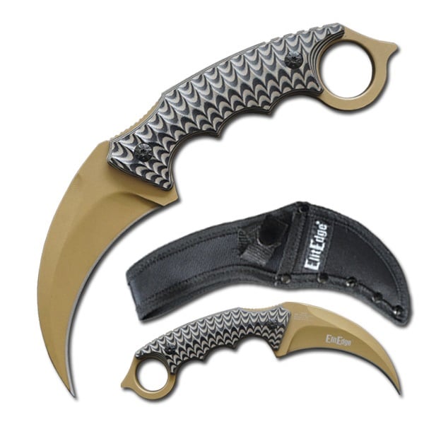9.25" Tactical Karambit Fixed Blade G-10 Handle Knife