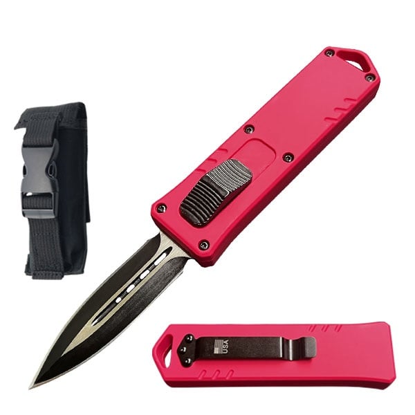 7.25" Pink OTF Automatic Dual Action Out The Front Knife