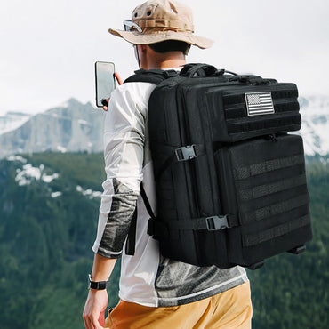 Military Tactical Backpack Assault Pack Molle Bag Backpacks 45L For Camping,Hunting,Hiking (Black)