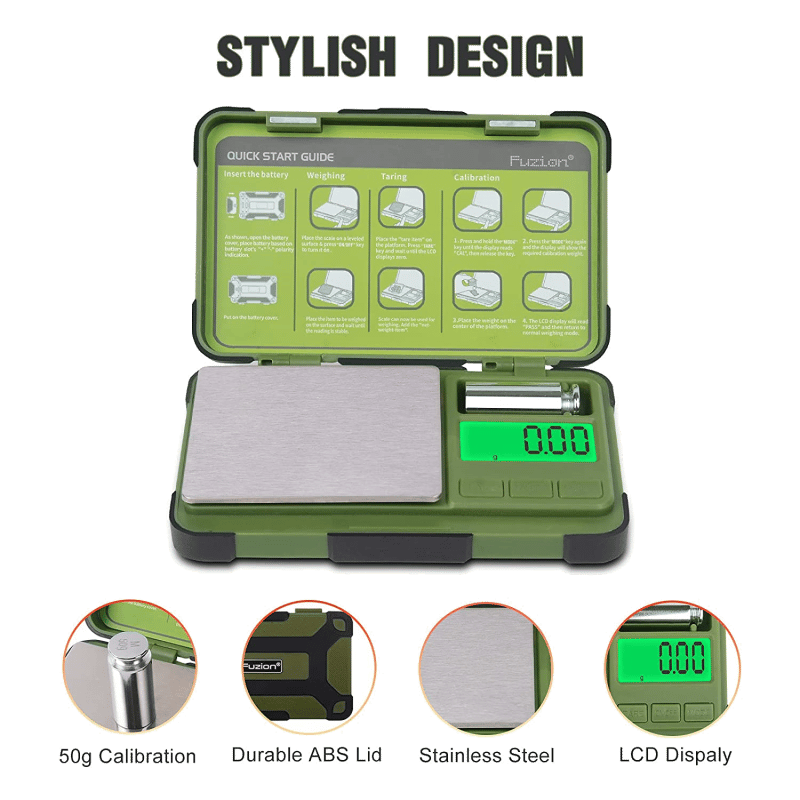 Fuzion Digital Pocket Scale 200g x 0.01g, Gram Scale with 6 Units Conversion