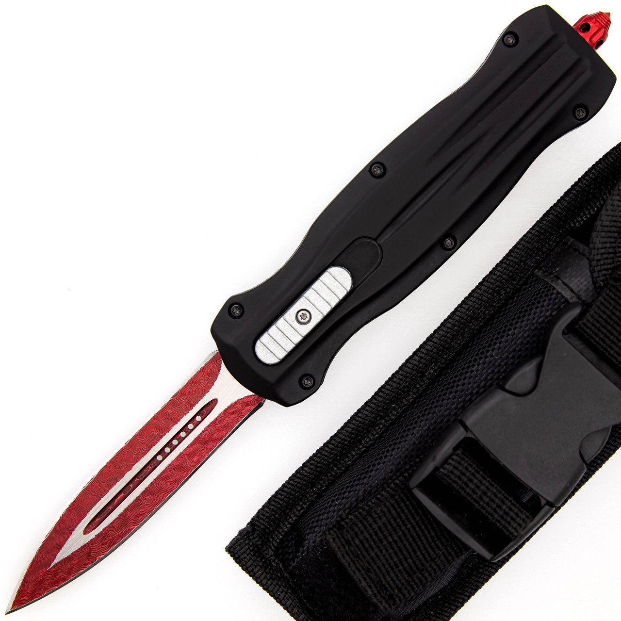 9.25" Nightmare Damascus Steel Dual Action Automatic OTF Pocket Knife