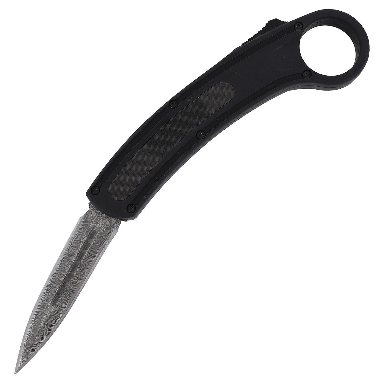 9" Karambit Style Damascus Steel Automatic Dual Action OTF Knife