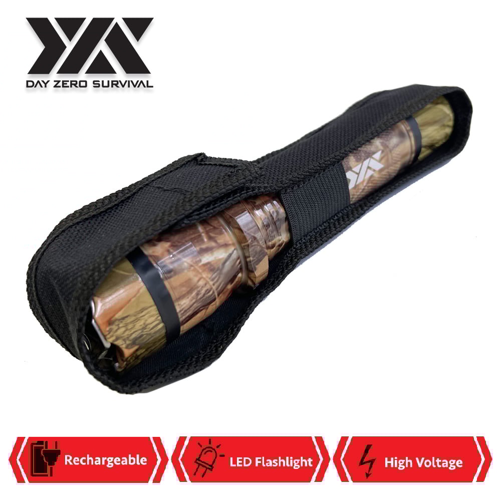 DZS Camo Metal Stun Gun 10 Million Volt Rechargeable with Flashlight
