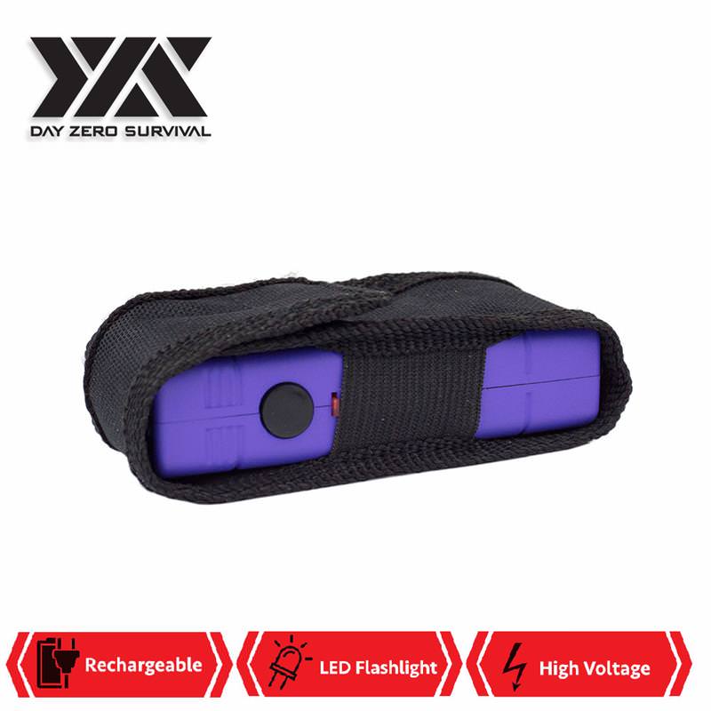Purple DZS Rechargeable Self Defense Ultra Mini Stun Gun With LED FlashLight