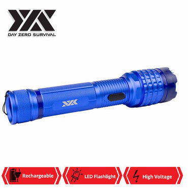 DZS Blue Delta Stun Gun 10 Million Volt Rechargeable With LED Flashlight