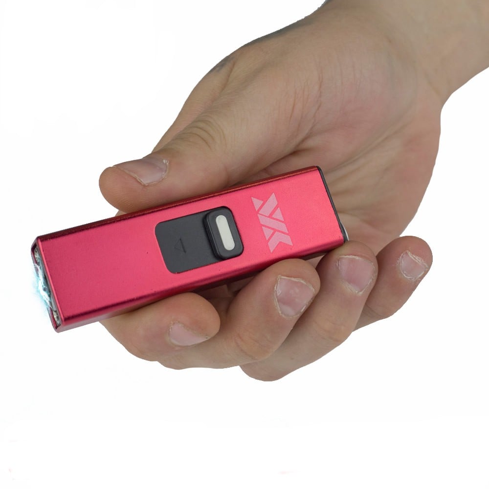 DZS Rechargeable Micro USB Self Defense Red Stun Gun With LED Light