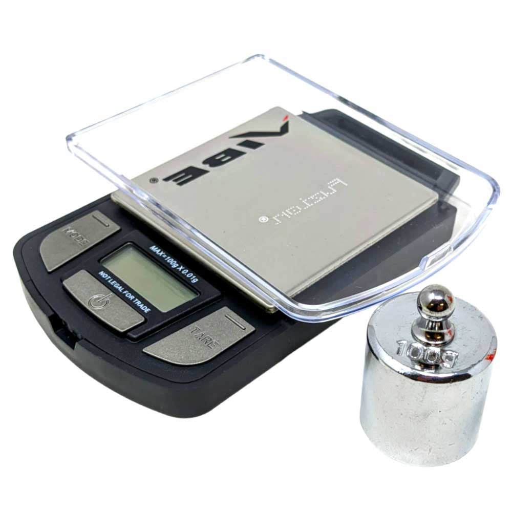 Fuzion Vibe Digital Pocket Scale 100g x 0.01g - With Calibration Weight