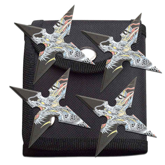 4 PC Dragon Shuriken Throwing Ninja Stars