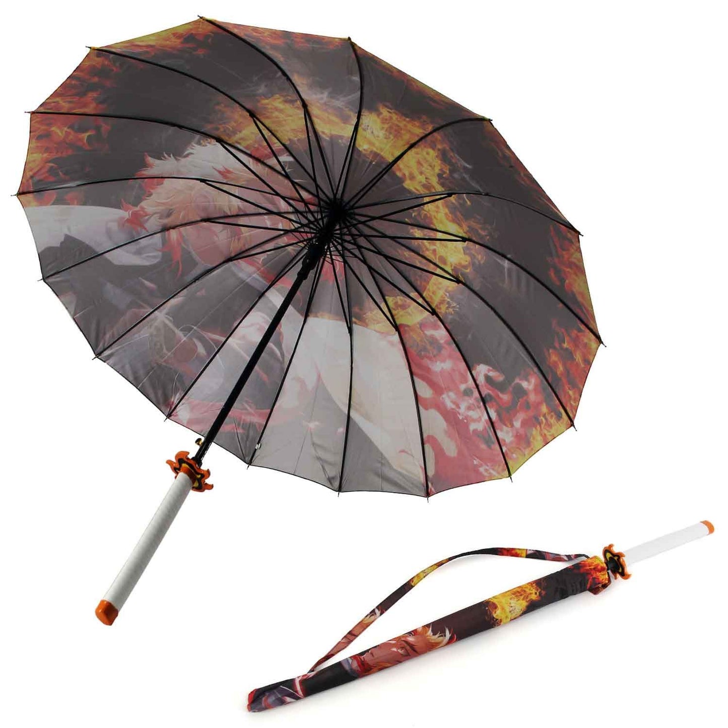 Rengoku Kyoujurou Anime Demon Slayer Cosplay Umbrella Automatic Folding