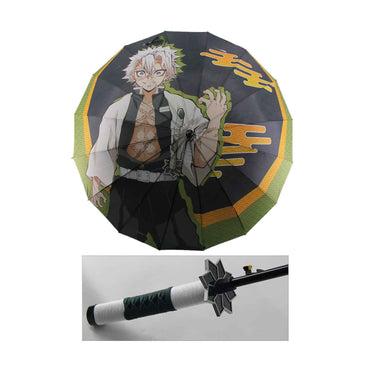 Shinazugawa Sanemi Anime Demon Slayer Cosplay Umbrella Automatic Folding