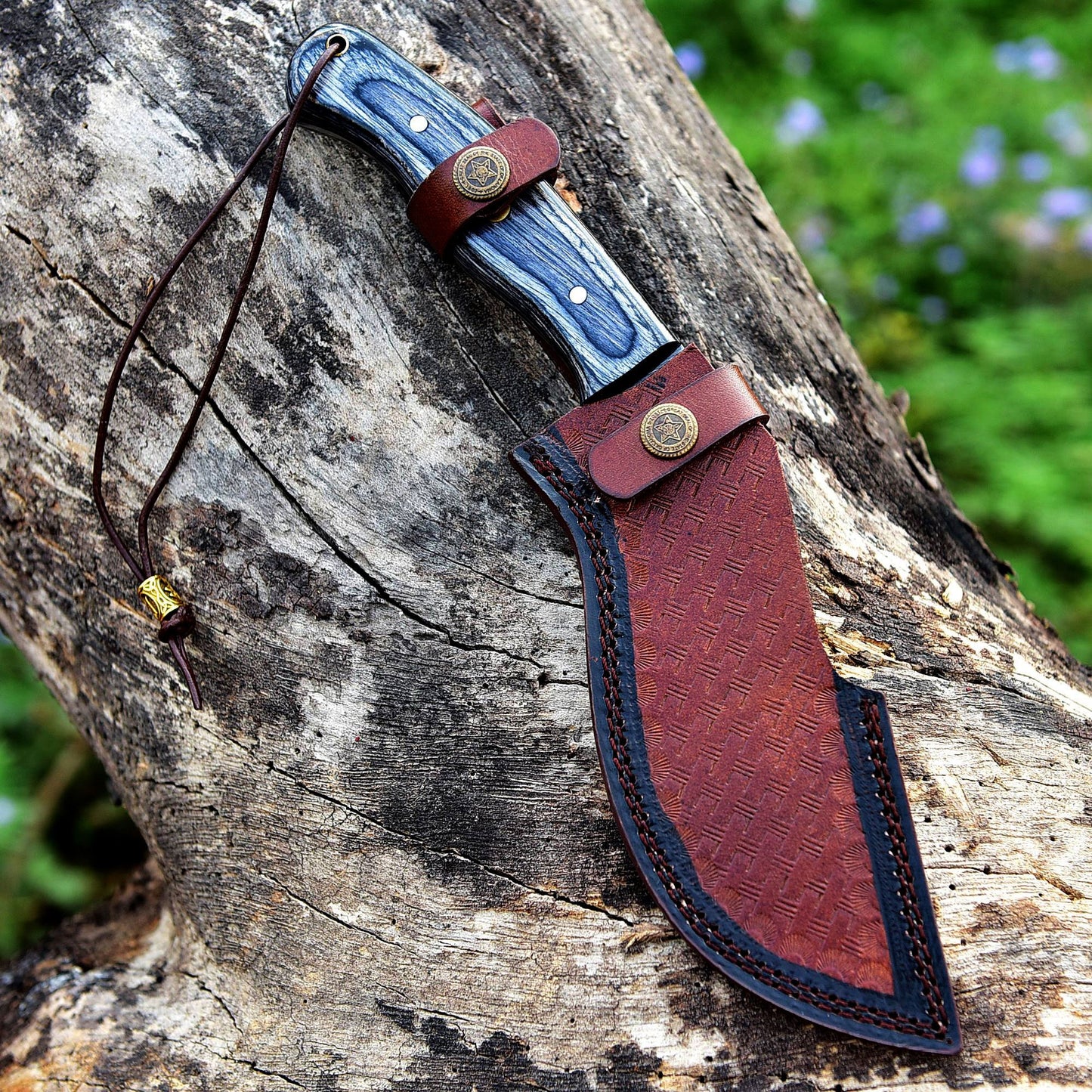 12 Inch Damascus Steel Custom Handmade Machete Kukri Knife