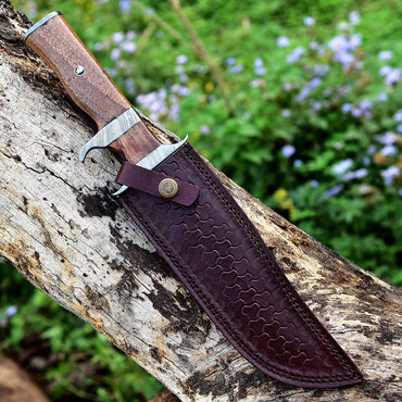 13.5" Damascus Steel Custom Handmade Military Bowie Knife