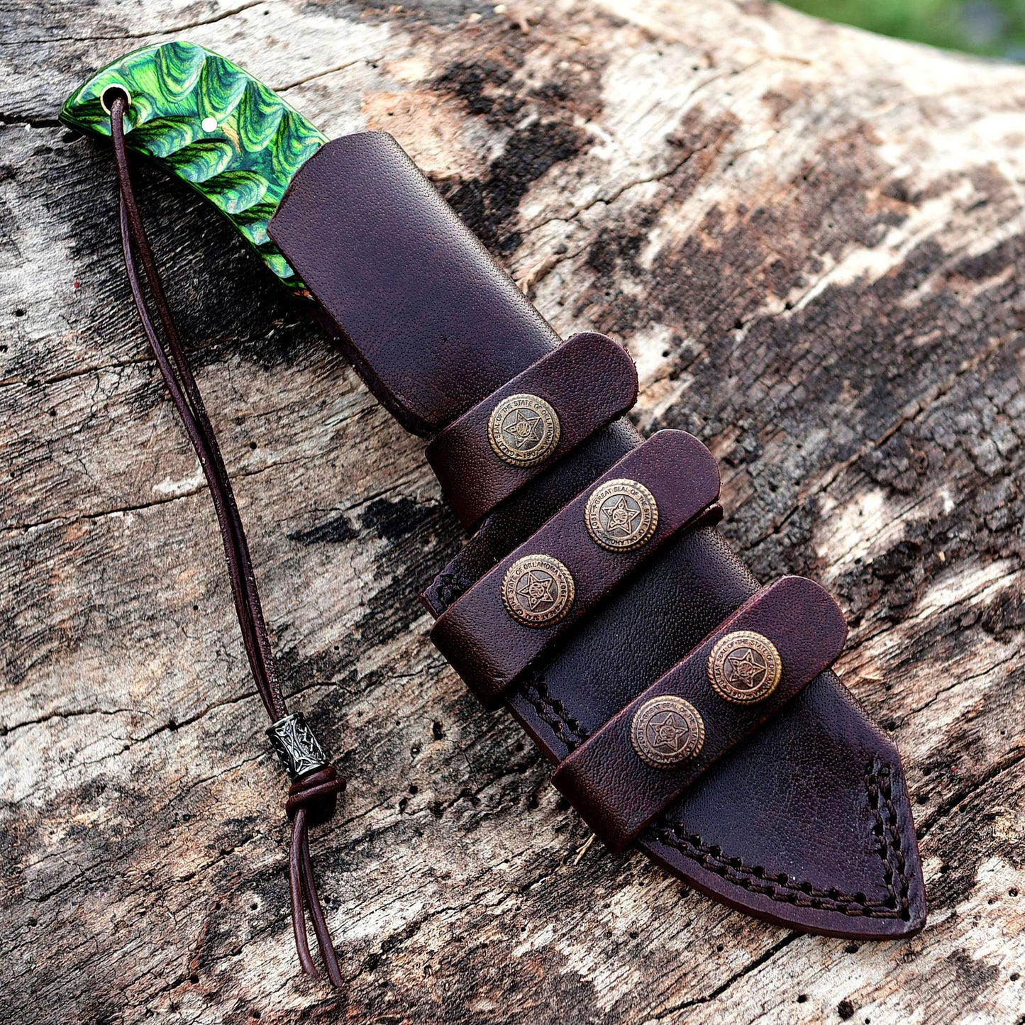 9 Inch Custom Handmade Damascus Steel Hunting Skinning Knife