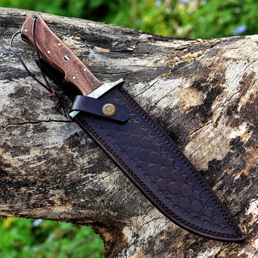 13 Inch Damascus Steel Custom Handmade Bowie Knife