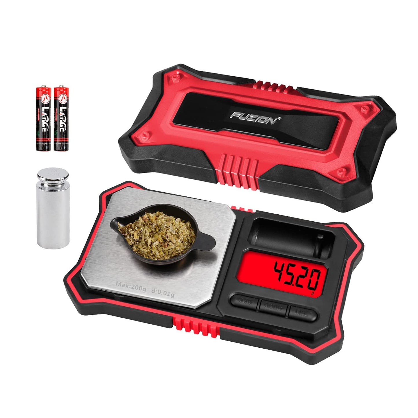 Fuzion Digital Pocket Scale, 200g x 0.01g Jewelry Gram Scale Red
