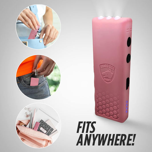 Hornet+ Pink Mini Stun Gun Keychain with Flashlight Rechargeable