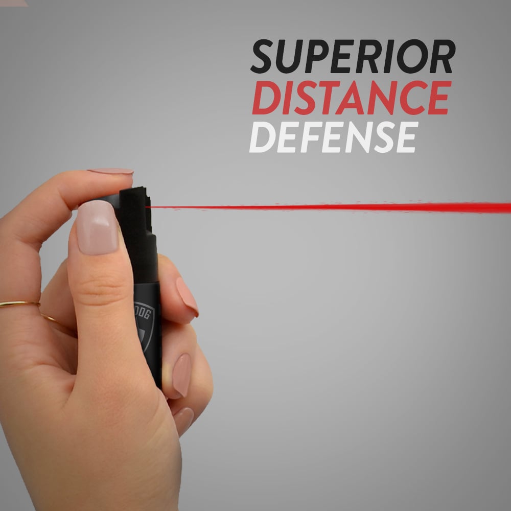 Black Keychain Mini Pepper Spray for Self Defense - Safety Twist Top to Prevent Accident