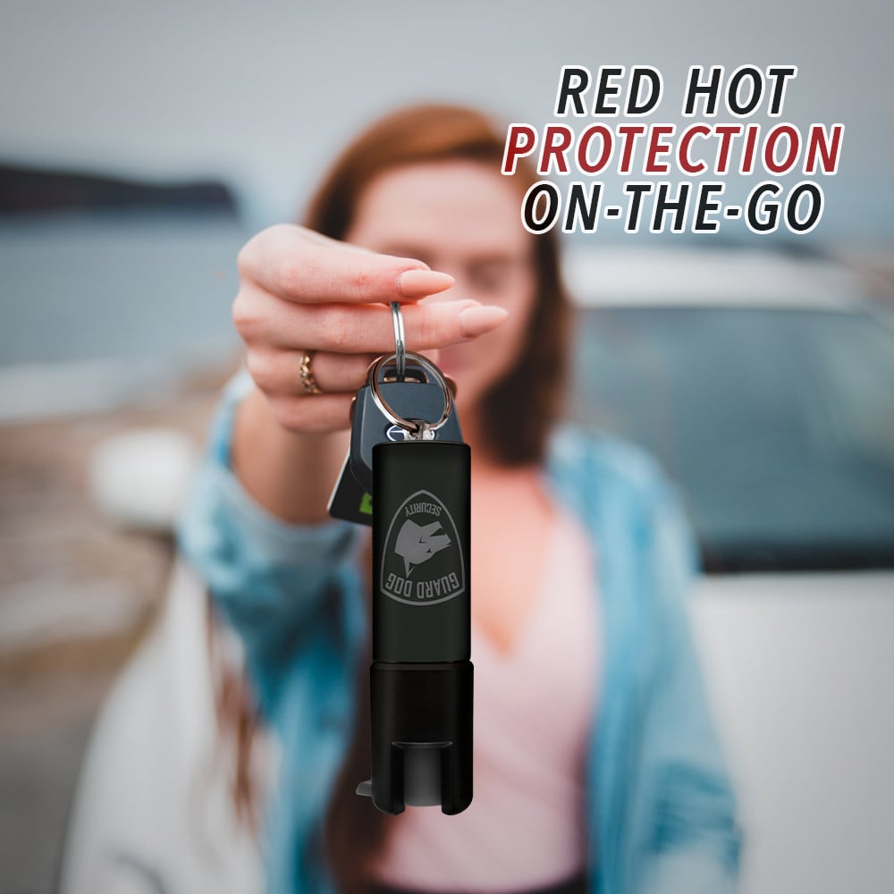 Black Keychain Mini Pepper Spray for Self Defense - Safety Twist Top to Prevent Accident