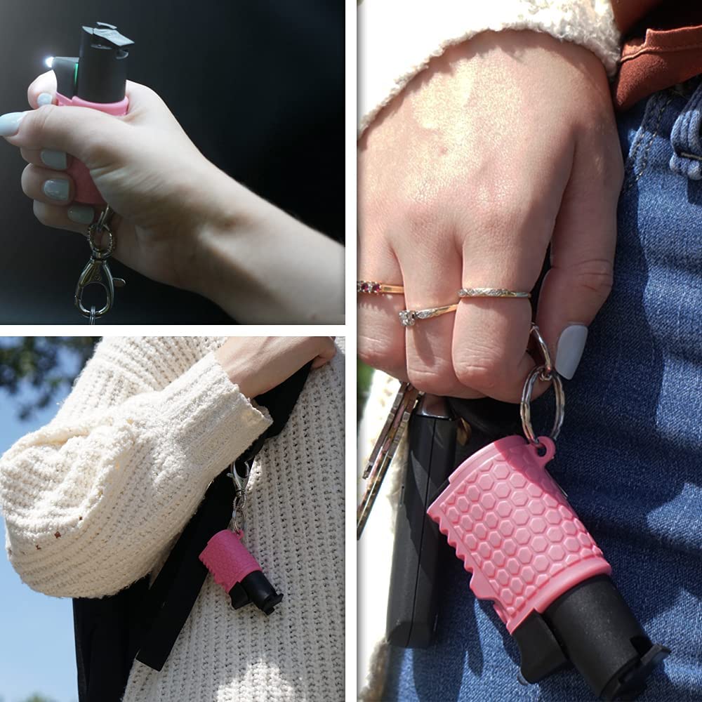Light EM Up - Self Defense Combo with Red Pepper Spray & Flashlight - Pink