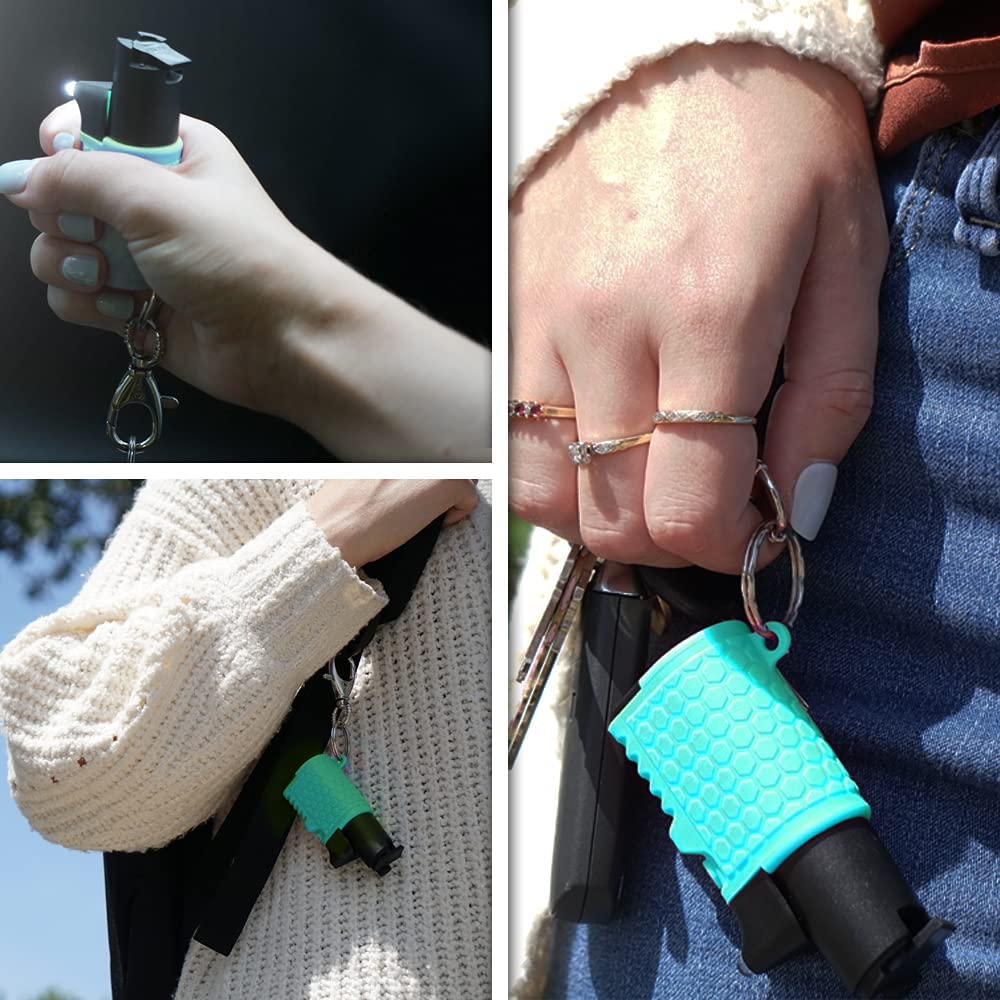 Light EM Up - Self Defense Combo with Red Pepper Spray & Flashlight - Teal