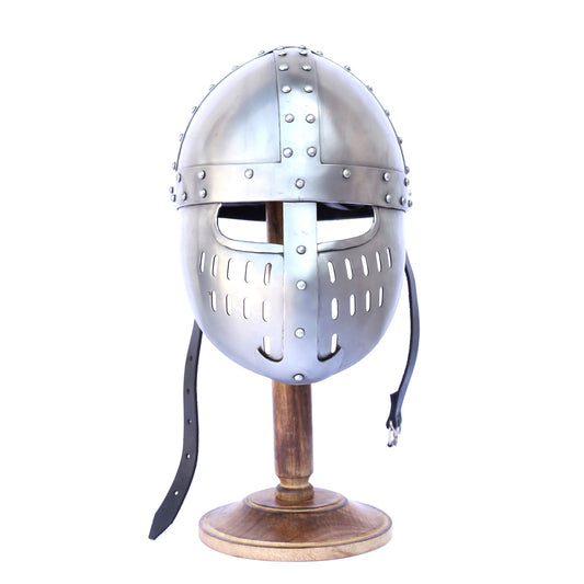 Norman Faceplate Crusader Spangenhelm Steel Helmet