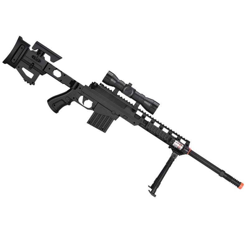 Spring Airsoft Sniper Rifle Gun W/ Scope Laser Light Bipod 350 FPS