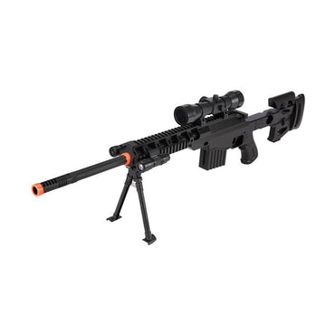 Spring Airsoft Sniper Rifle Gun W/ Scope Laser Light Bipod 350 FPS