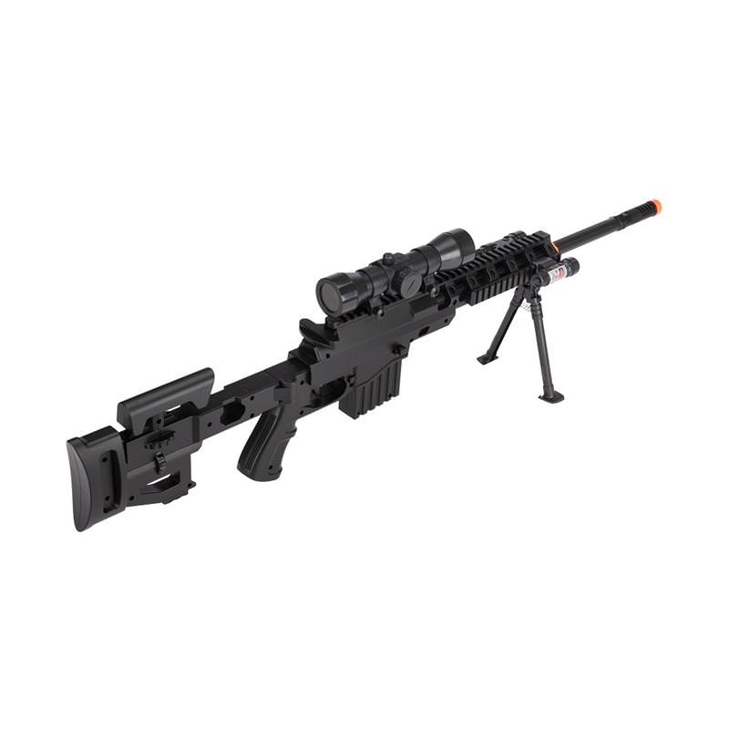 Spring Airsoft Sniper Rifle Gun W/ Scope Laser Light Bipod 350 FPS