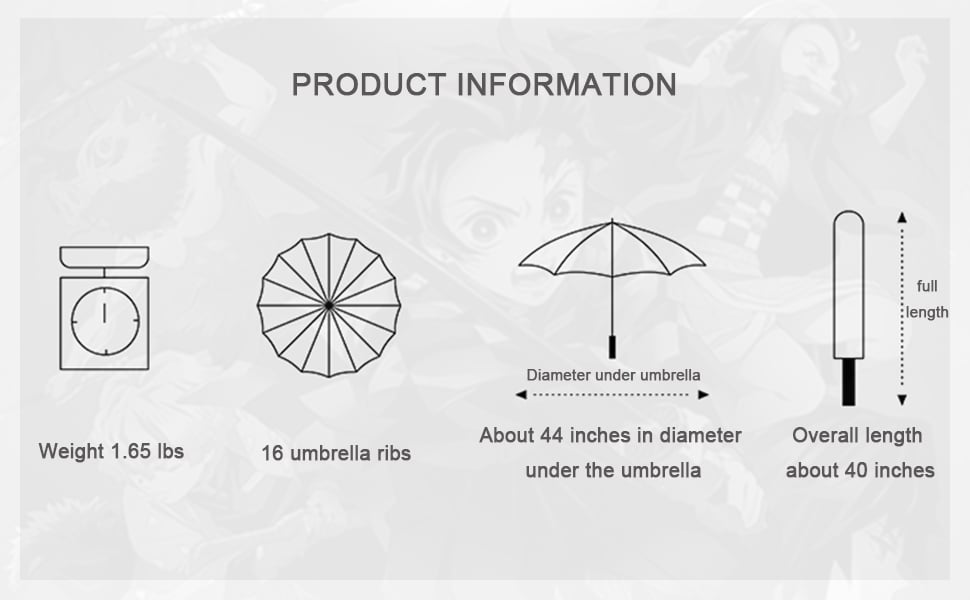 Shinazugawa Sanemi Anime Demon Slayer Cosplay Umbrella Automatic Folding