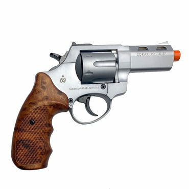 Zoraki R2 Silver 3" Barrel - Front Firing Blank Gun Revolver Simulated Wood Grips