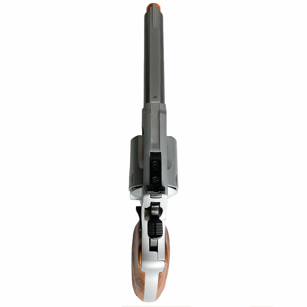 Zoraki R1 Silver 4.5" Barrel - Front Firing Blank Gun Revolver Simulated Wood Grips