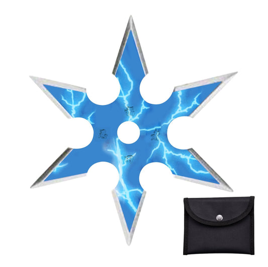 Ninja Six Point Lightning Throwing Star Shuriken Knife Blade