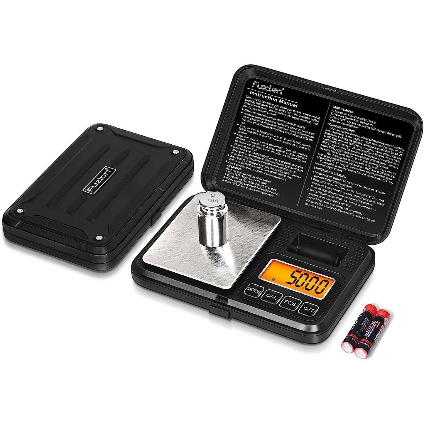 Fuzion Digital Pocket Scale 200g x 0.01g, with LCD Display with 50g Calibration Weight
