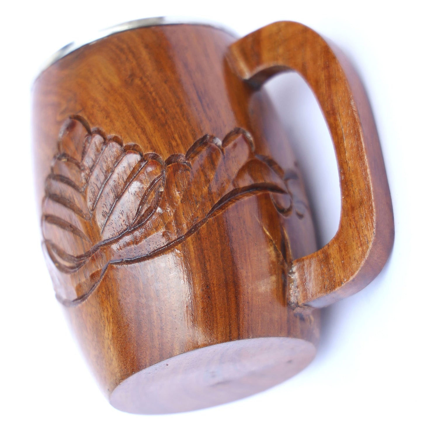 Handmade Wooden Mug With Stainless Steel Insert 250 ml Capacity