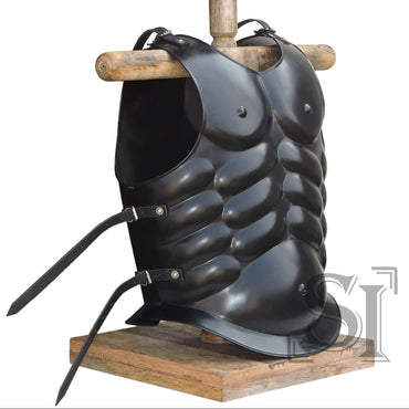 Medieval Roman Greek Muscle Body Armor Black