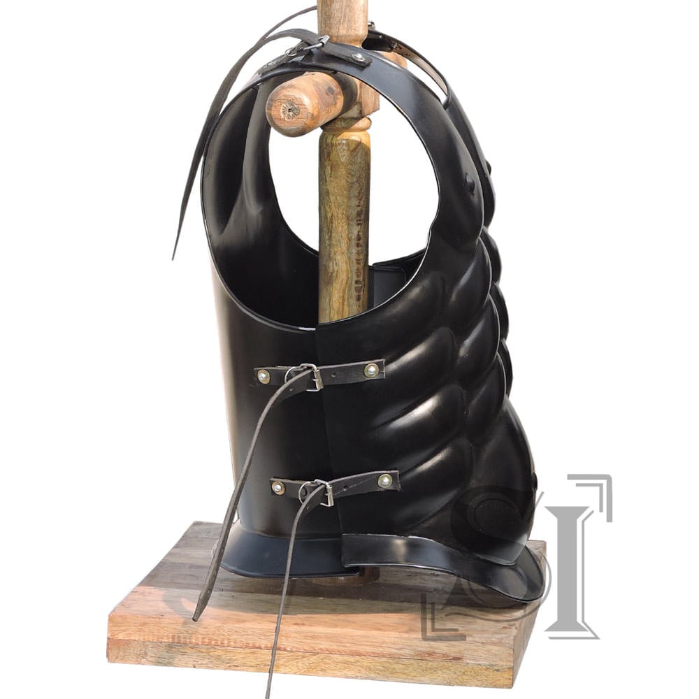 Medieval Roman Greek Muscle Body Armor Black