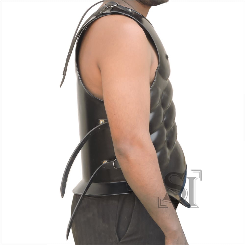 Medieval Roman Greek Muscle Body Armor Black