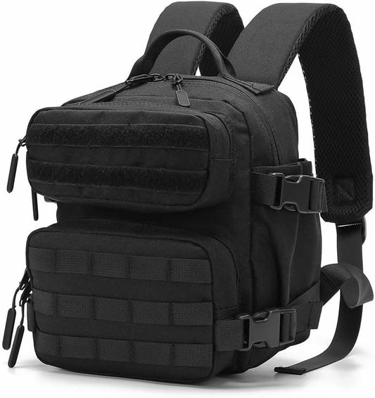 Mini Tactical Backpack,Small Fitness Daypack for Multifunctional Fitness Outdoor Sport Camping Bag(Black)