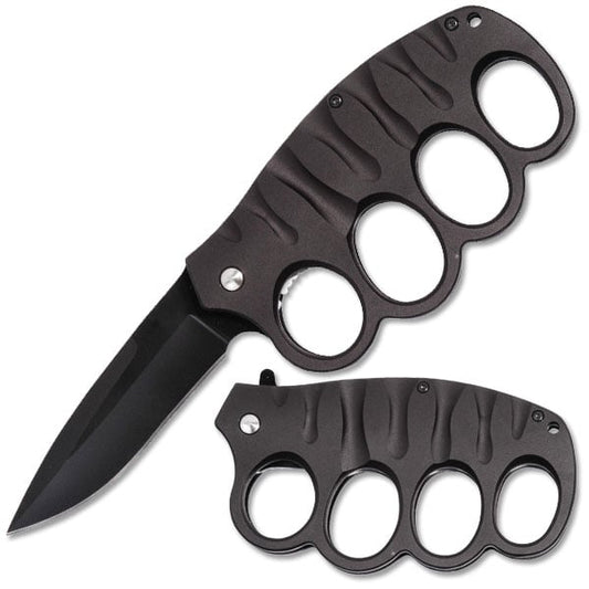 Tactical Knuckle Guard Defense Blade Spring Assist Pocket Knife