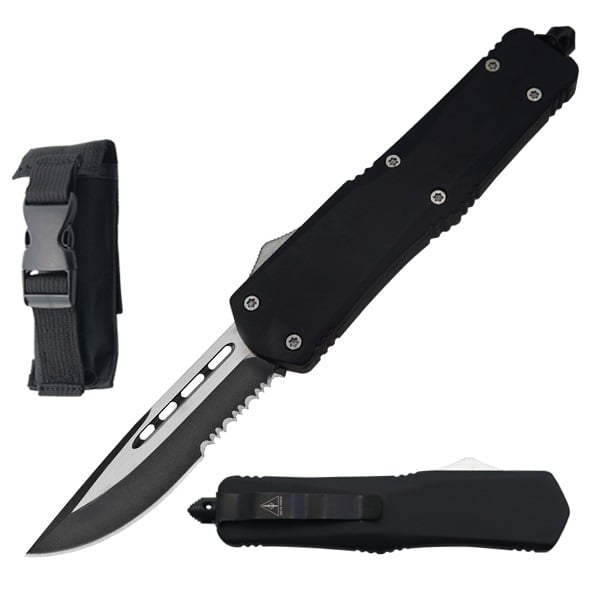 9 Inch Black Tactical Recon OTF Combat Pocket Knife