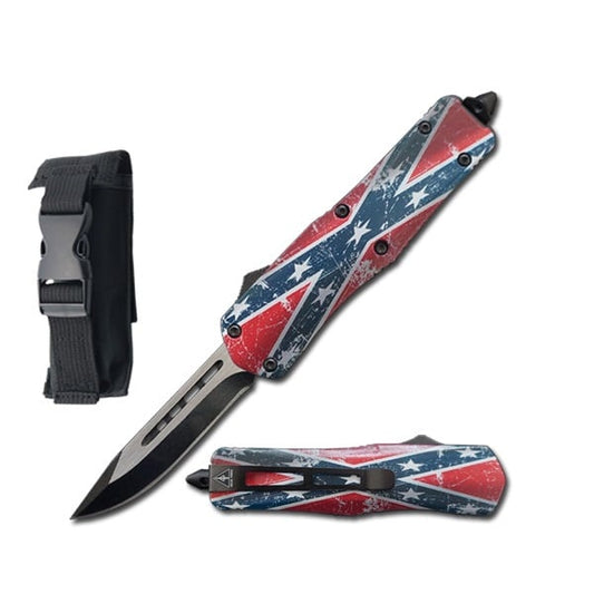 7" Confederate Flag Tactical Recon OTF Combat Knife