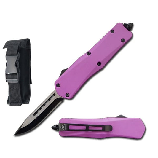 7" Purple Tactical Recon OTF Combat Knife