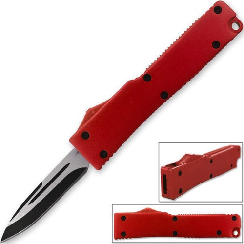 5.25" Red Miniature Automatic Out the Front Knife