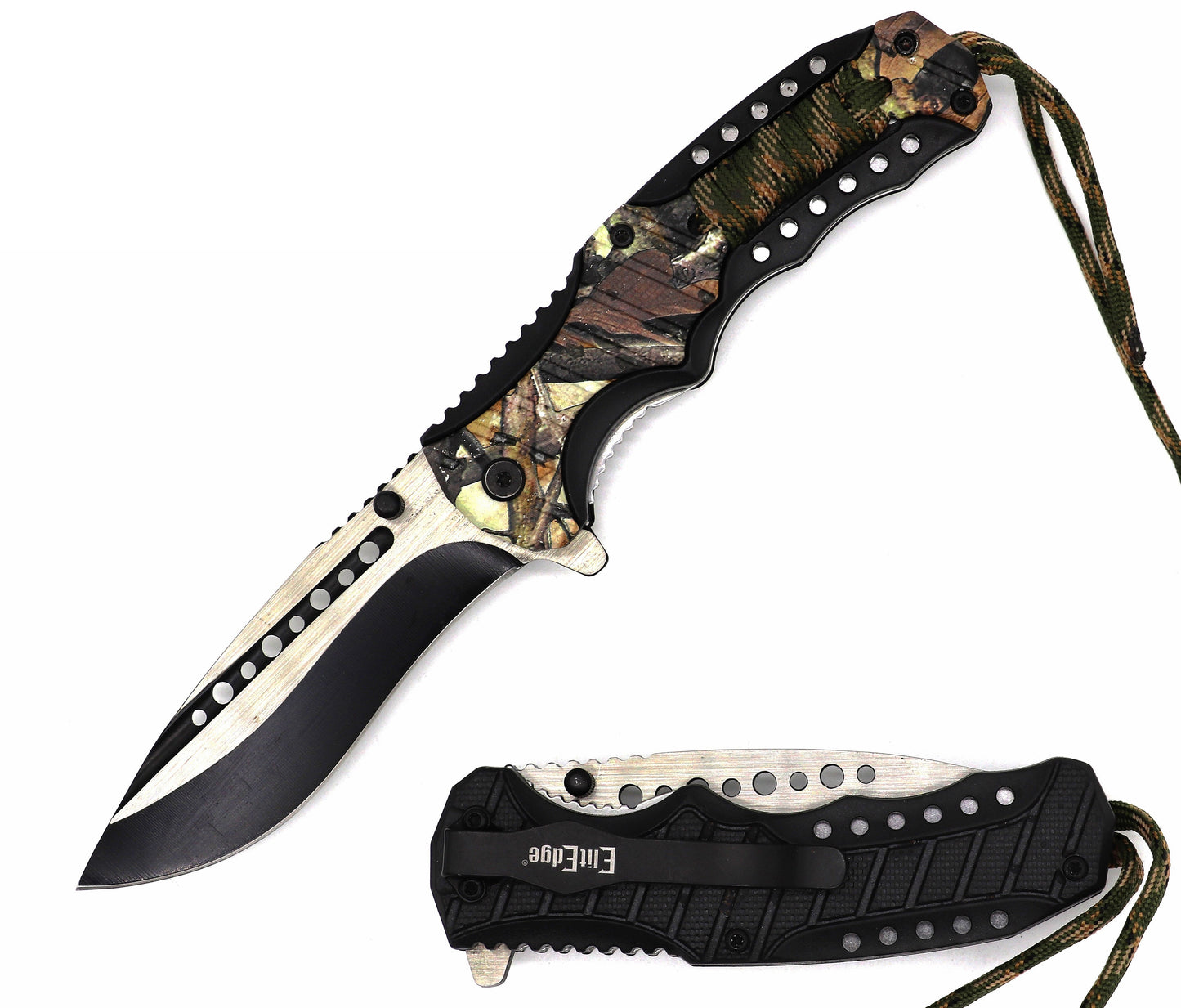 4.5" Closed Spring Assisted Pocket Knife - Tactical Paracord