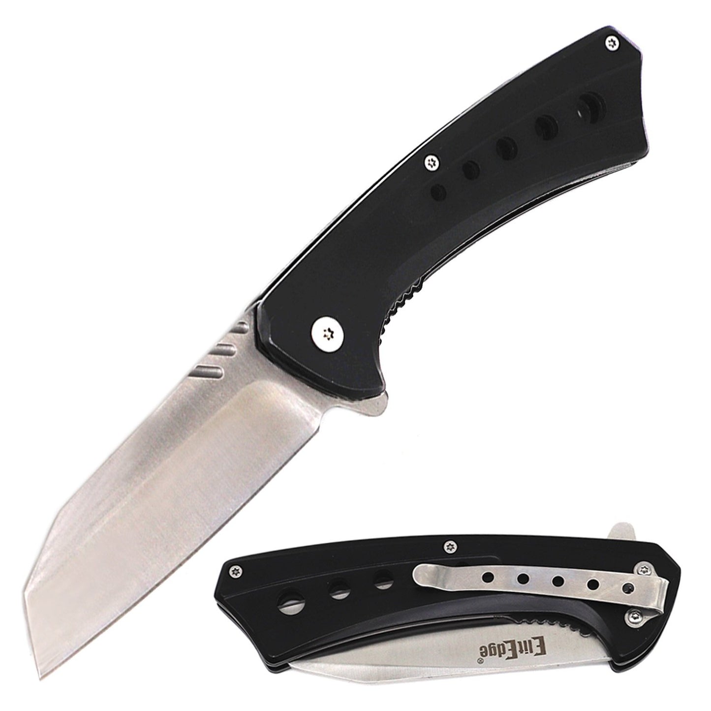 Tactical Spring Assisted Open Pocket Cleaver Razor Folding Knife