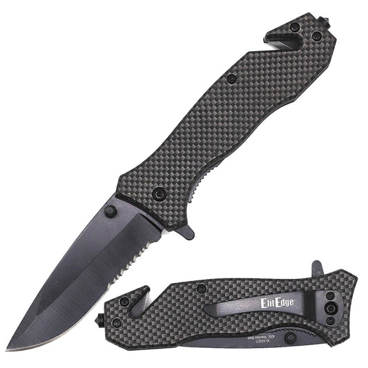 4.5 Inch Closed Carbon Fiber Handle Rescue Folding Spring Assist Knife