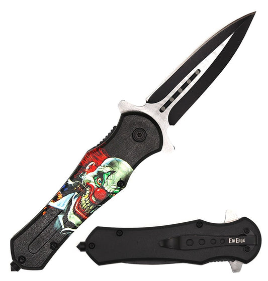 Joker Dagger Style Spring Assisted Open Folding Pocket Knife