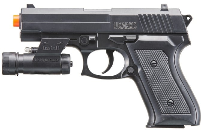 V1918A Spring Powered Airsoft Pistol with Laser & Light